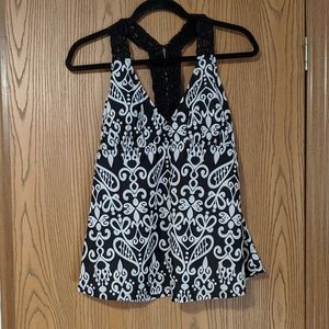 Plus Size Swim Top XXL Tankini Black and White